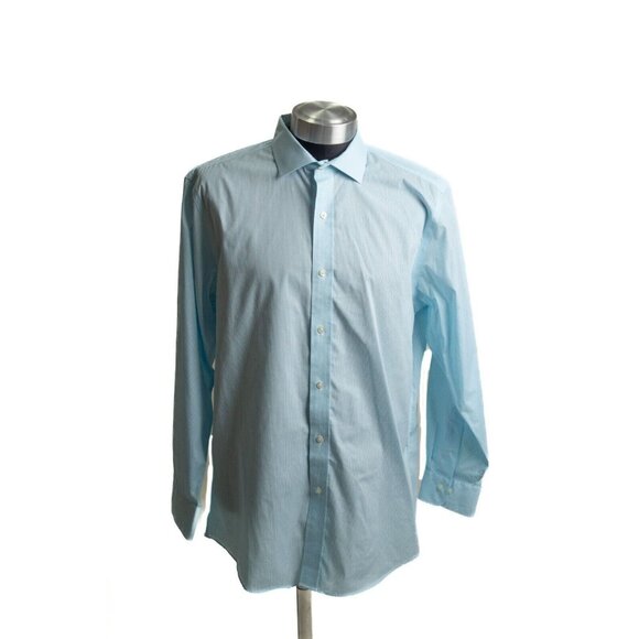 Ralph Lauren Polo Button Up Shirt 17 34/35‎  Blue Slim Long Sleeve BLACK LABEL - Picture 2 of 7